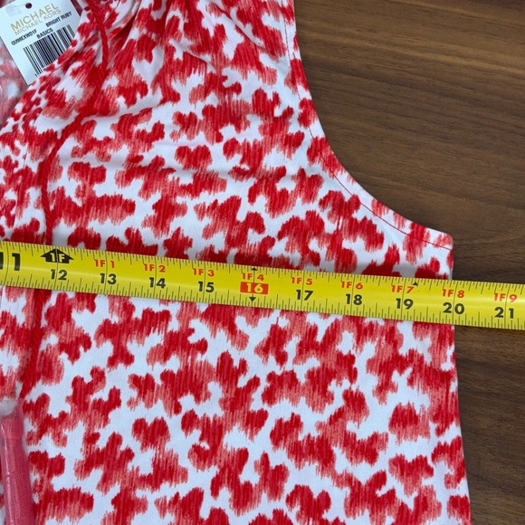 Michael Kors NEW Red White‎ Floral Print Sleeveless Shift Dress Tassel Size L - Picture 12 of 14